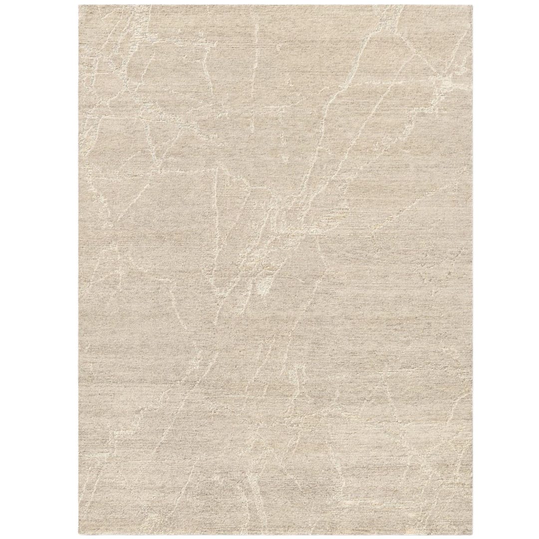 Lakshmi Hand Knotted Himalayan Wool Jute Rug, Neutral Minimalist Area ...