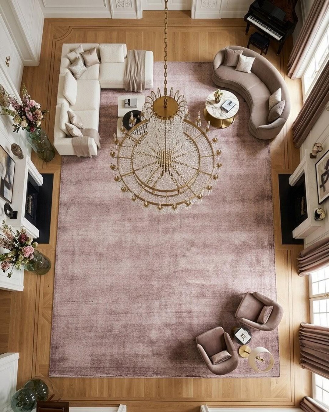 Handloom Tencel Silk Rug, Tip Sheared Blush Pink Modern Area Carpet - Etsy