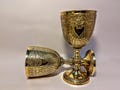 Personalized Brass Chalice: Engraved Gold-Plated Wine Goblet