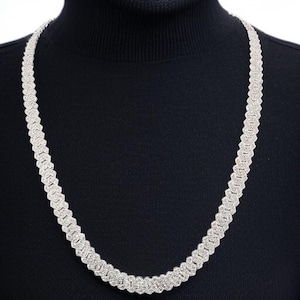 Sterling Silver Cuban Link Chain Necklace | Iced Out Men’s & Women’s Hip Hop Jewelry | Luxury Silver Necklace by Veva Jewel