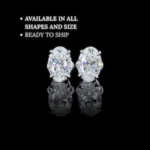 Real VVS1 Moissanite Luxury Diamond 925 Silver Stud Push Back Earrings | Heart, Princess, Round, Cushion, Emerald, Pear, Asscher Cut