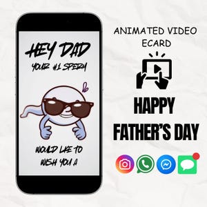 Vidéo amusante de la carte électronique pour la fête des pères | Carte numérique animée pour papa | Message personnalisé | Cadeau pour la fête des pères à téléchargement immédiat | Cadeau papa amusant