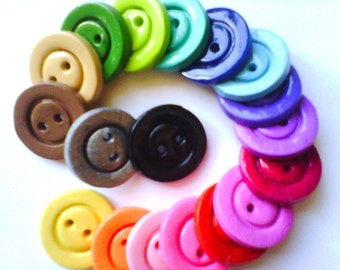 Button  Solid Basics polymer clay round buttons  ( 6 )