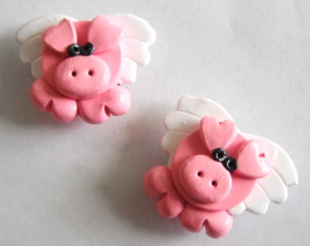 Magnets When Pigs Fly handmade polymer clay magnets ( 2 )