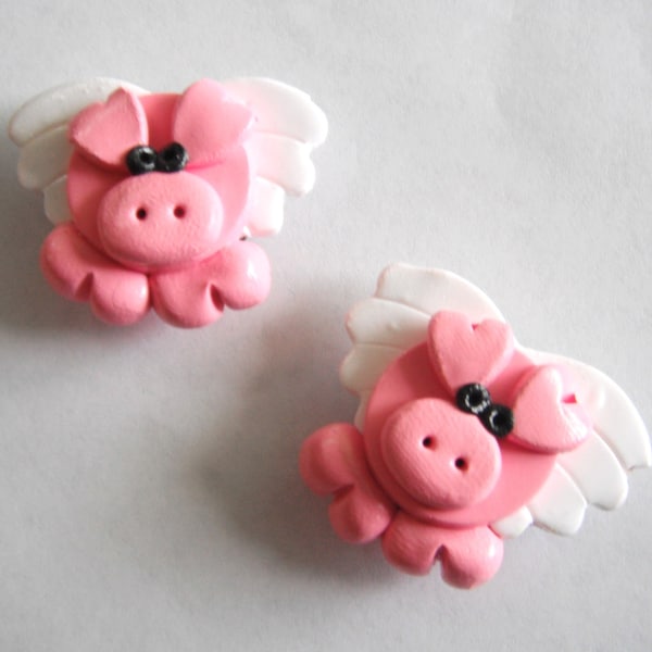 Magnets When Pigs Fly handmade polymer clay magnets ( 2 )