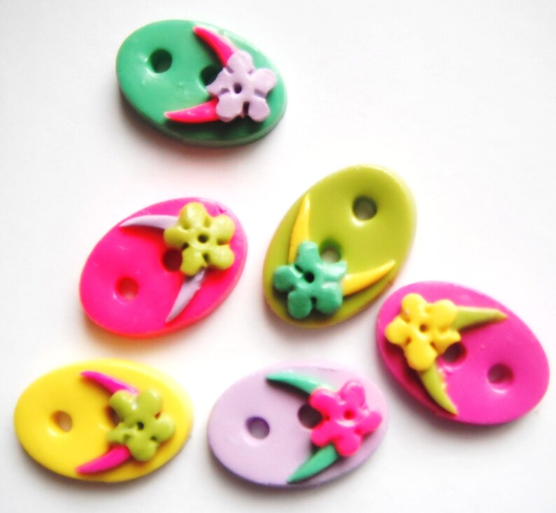 Button Teeny Flip Flops handmade polymer clay buttons 6 image 1