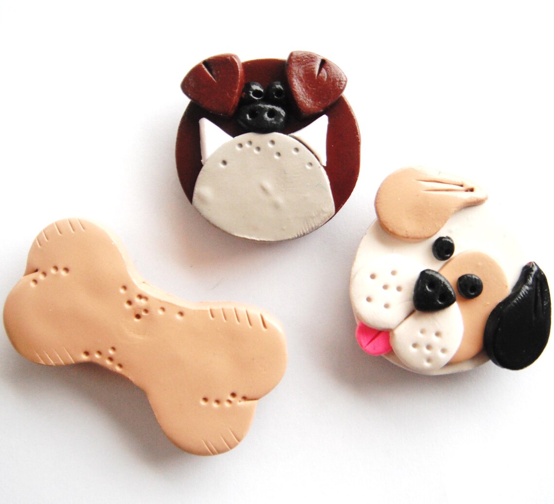 Dogs and Bone Handmade Polymer Clay 3 Etsy