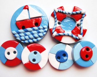 Button Ahoy handmade handmade polymer clay buttons ( 6 )