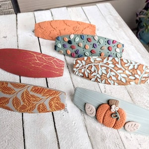 Barrettes Fall Autumn polymer clay handmade holiday season