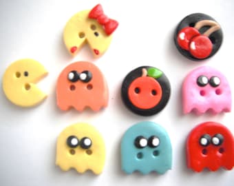 Button Pac Family polymer clay handmade buttons ( 9 )