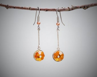 Vintage Amber Crystal Earrings