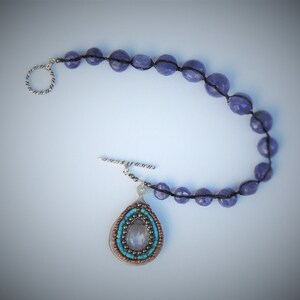 Tanzanite Bracelet with Decorative Kunzite Bead Drop