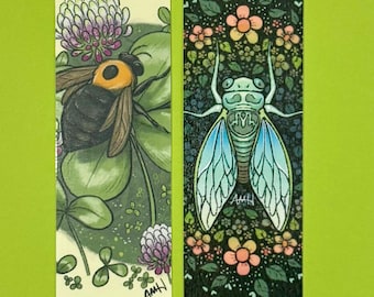 Insektsbokmärken: Illustrerade bi/cikador