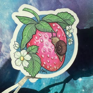 Strawberry Snail Die-Cut Sticker