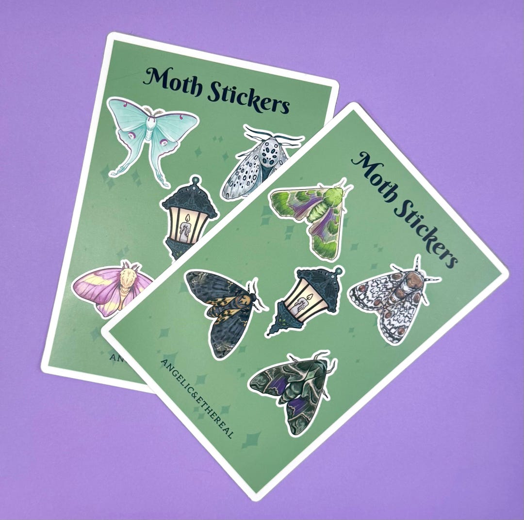 Whimsy Moth Sticker Sheet: Custom 2 Inch Stickers - Etsy