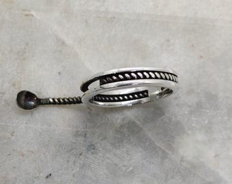 Bump Ring, Silver Plating Sphere Ring with Decorative Element, Cute Spoon Ring, Flip Ring, Handmade Ring, Gift For Her, Best Gift
