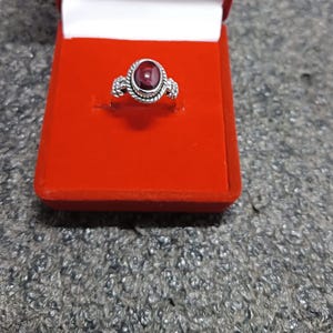 Garnet Ring, Handmade 925 Solid Sterling Silver Gemstone Jewelry, Birthstone Gift, January Birthday, Elegant Statement Accessory for Women