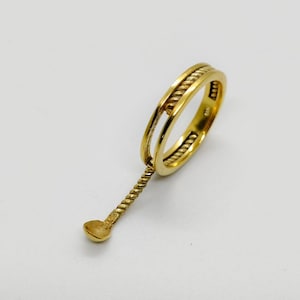 Bague anti-choc, jolie cuillère, jonc, placage à l&#39;or 18 carats, bague faite main, anneau à bascule, bague en laiton, alliance