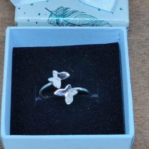 Butterfly Ring, Gold Butterfly Ring, Silver Butterfly Ring, 2 Butterfly,s 14K Gold Plating Ring, Adjustable Ring,Dainty Ring,925 Silver Ring