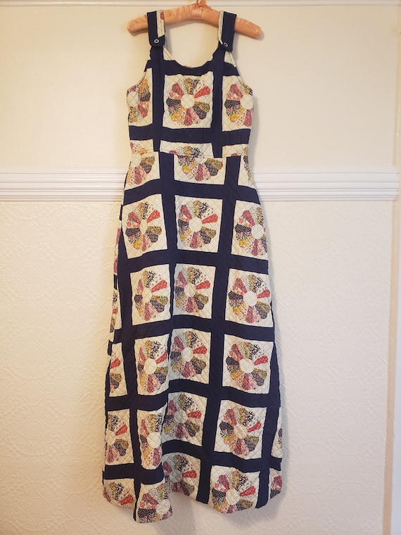 Vintage Patchwork Printed Apron Dress M