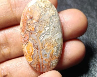 Polished Crazy Lace Agate Cabochon: Natural Oval Gemstone (30.50 Cts)