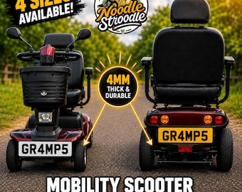 Personalised Mobility Scooter Number Plate | Custom Novelty Registration (4 Sizes)