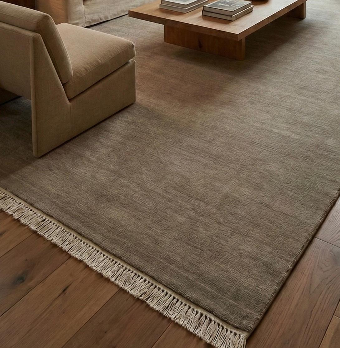 10x16 Handloom Solid Grey Colour Handmade Wool Rug for Different ...