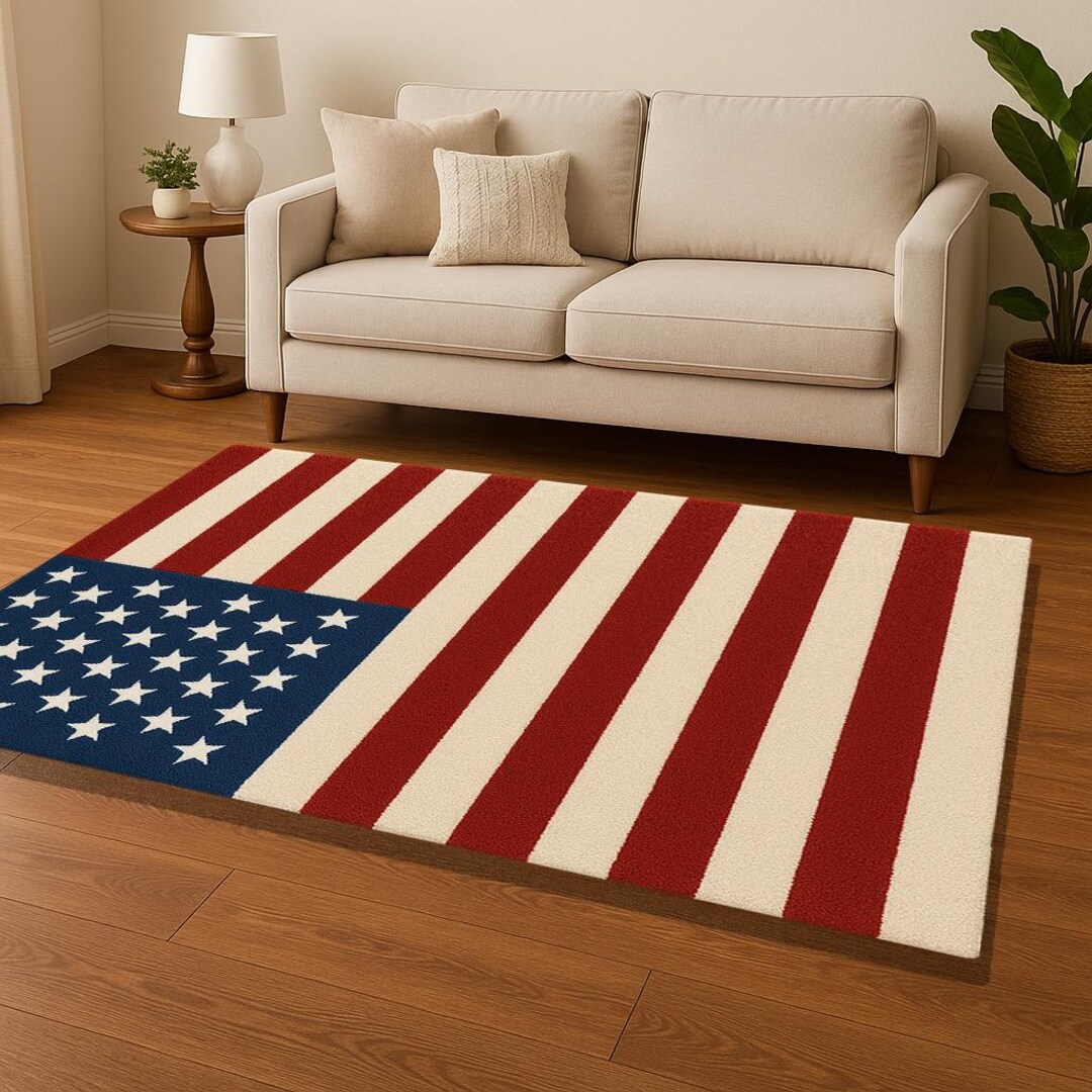 American Flag Area Rug, Patriotic Stars and Stripes Decor - Etsy