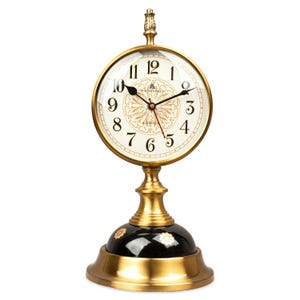 Vintage Desk Clocks Silent-Non-Ticking 6-inch dial Table Clock, Retro Mantel Clocks and Easy to Read for Living Room,Decorative Home Clock
