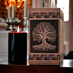 Tree of Life Cremation Urn for Human Ashes - Rosewood Adult Urn