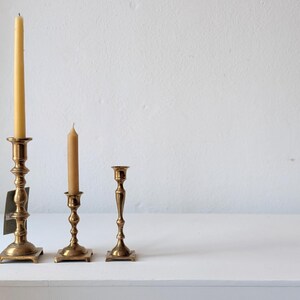 Vintage Brass Trio (set of 3) Candlestick Taper Holders