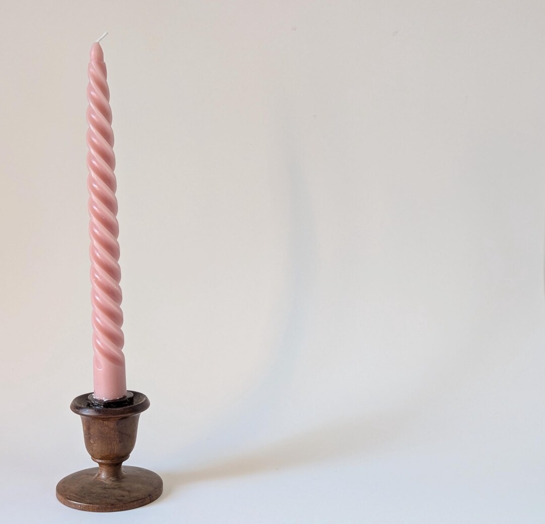 Vintage Turned Wood Taper Candle Holder | Rustic Farmhouse Candlestick ...