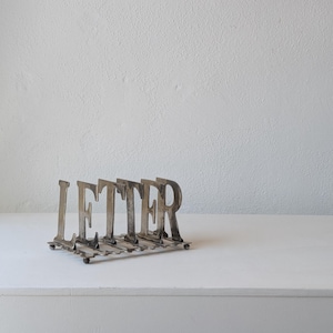 Vintage Silver-Plated Letter Desk Organizer – Novelty Mail Sorter with &quot;LETTER&quot; Typography
