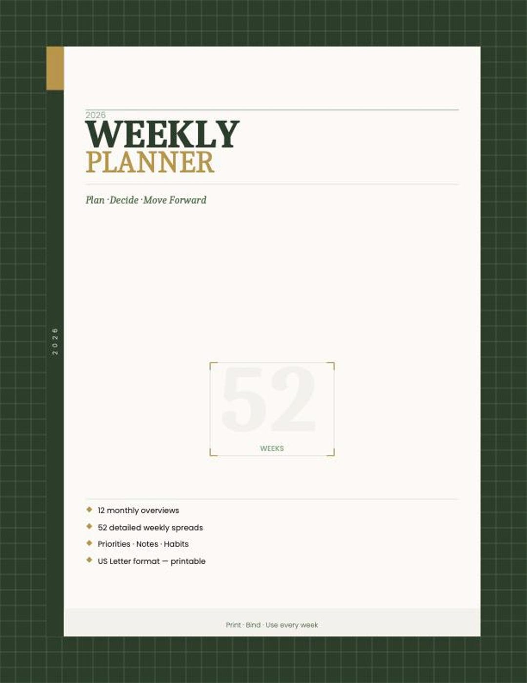 2026 Weekly Planner Printable | Daily Schedule, Habit Tracker (US ...
