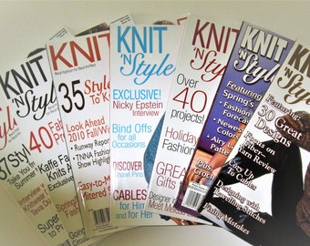 Lot KNIT 'N STYLE 7 Back Issues 2002 - 2008