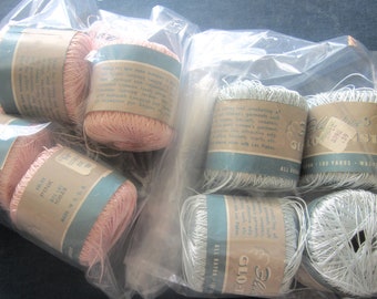 Rayon Crochet Thread Fleisher's Glo-Twist VERY VINTAGE CHOICE Blue or Pink or All