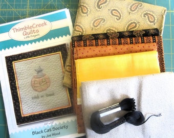 THIMBLE CREEK KIT 20 x 22 "Black Cat Society" Quilt Project for Wall or Tabletop c.2012