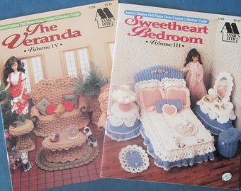 Annie's Attic Fashion Doll Rooms to CROCHET - Choice Sweetheart Bedroom, Veranda, or Both