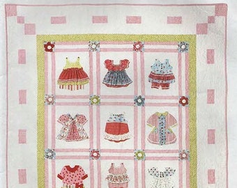 GIRLY DRESSES QUILT Applique Pattern with Dimensional Features 59" x 83"