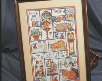 CATS CATS CATS Counted Cross Stitch Kit Bucilla #41174 Vintage 1995