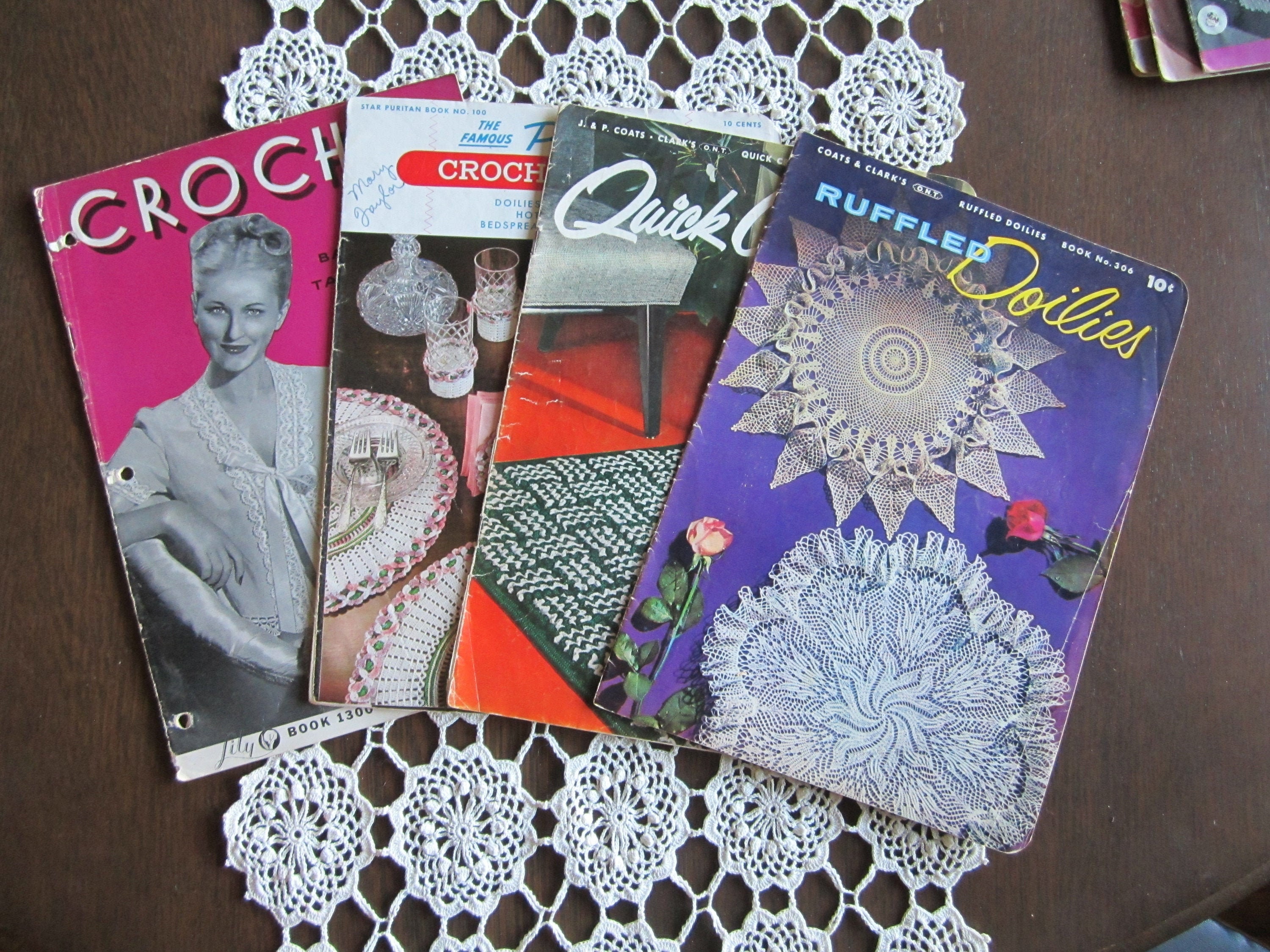 30 Doily Dress Crochet Patterns for Charming Wearables and Vintage Lace Ideas 32 1940s and 1950s Thread Crochet Booklet Lot