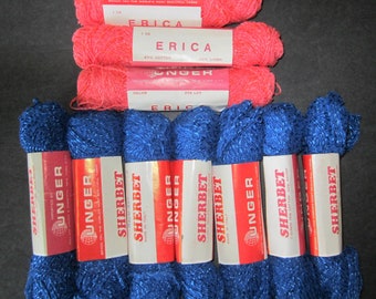 10 Skeins SHERBET & ERICA UNGER Vintage Italian Yarn 7 Cotton and Rayon 3 Cotton and Linen