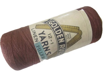 Weaver's 12-1 FILLER LINEN Vintage Golden Rule Yarn 8.4 Ounce Cone