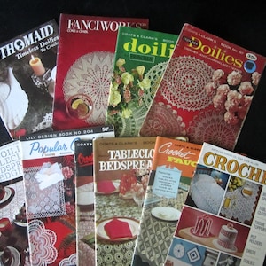 Vintage Crochet, Tatting, etc. LOT of 10 PATTERN BOOKS