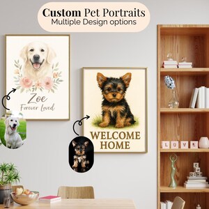 Ritratto personalizzato di un animale domestico da foto, stampa artistica personalizzata per animali domestici, decorazione murale per cani o gatti, regalo commemorativo per animali domestici, opera d'arte stampata, regalo decorativo da parete