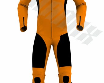 Custom  Cowhide Leather Motorcycle Racing Suit: Custom Fit CE Armor