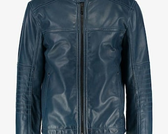 Herren Echtleder Classic Cafe Racer Jacke Motorrad Biker Premium Qualität