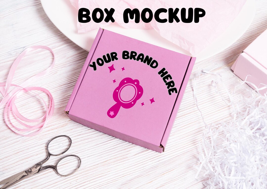 Pink Postage Box Mockup/pink Color Box Mockup - Etsy