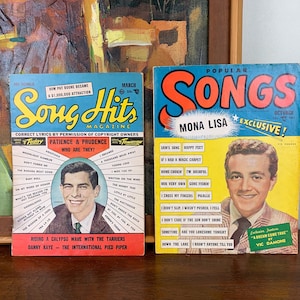 1950s Music Magazine Set Including Song Hits and Popular Songs | Vintage Song Books with Lyrics | Mid Century Music Journalism