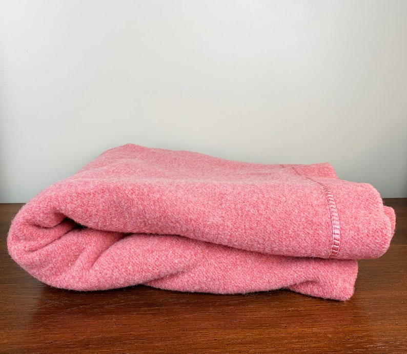 Solid Pink Wool Vintage Blanket 1950s Kenwood Wool Made in - Etsy